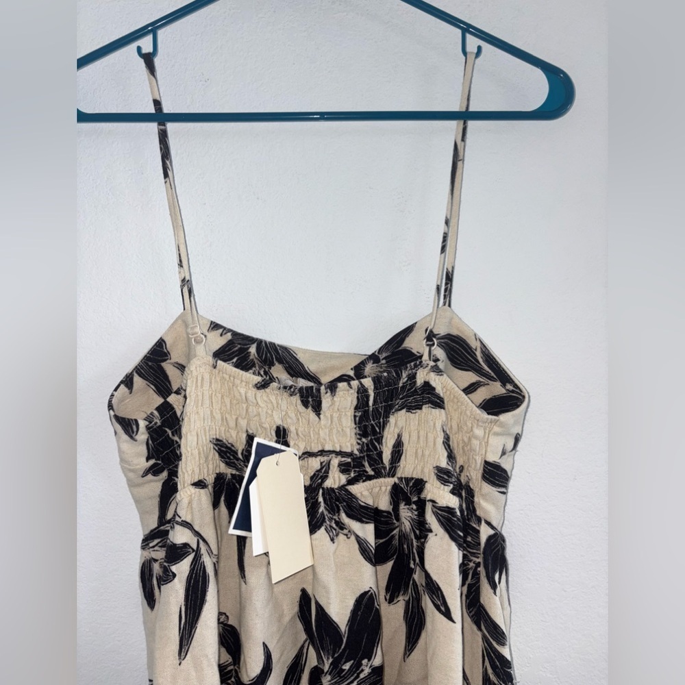 NWT Linen Tropical Neutral Maxi Dress - Picture 8 of 13